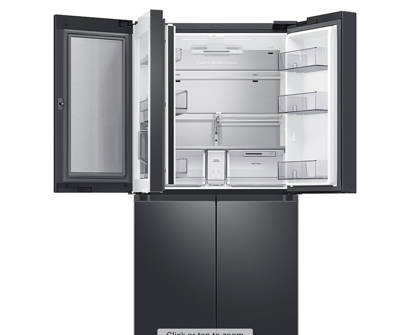 Samsung - 29 cu. ft. 4-Door Flex™ French Door Refrigerator with WiFi, Beverage Center and Dual Ice Maker - Black Stainless Steel