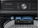 Samsung 5.0 cu. ft. Top Load Washer with Super Speed with 7.4 cu. ft. Electric Dryer with Steam Sanitize+ in Black Stainless Steel