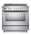 Verona Designer Series  VDFSIE365SS 36 Inch Freestanding Induction Range with 5 Element Burners, 5 Cu. Ft. Oven Capacity, Storage Drawer, Manual Clean, Flush Backguard, Color Matched Control Panel, Soft Close Oven Door, and Dual Convection Fans: