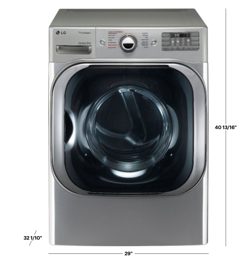 LG - 9.0 Cu. Ft. Electric Dryer with Steam and Sensor Dry - Graphite Steel
