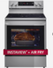 LG InstaView AirFry 30-in Smooth Surface 5 Elements 6.3-cu ft Self-Cleaning Air Fry Convection Oven Freestanding Smart Electric Range (Printproof Stainless Steel)