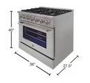 Brama 36 in. 5.2 cu. ft. Gas Range in Stainless Steel