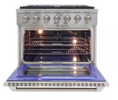 Brama 36 in. 5.2 cu. ft. Gas Range in Stainless Steel