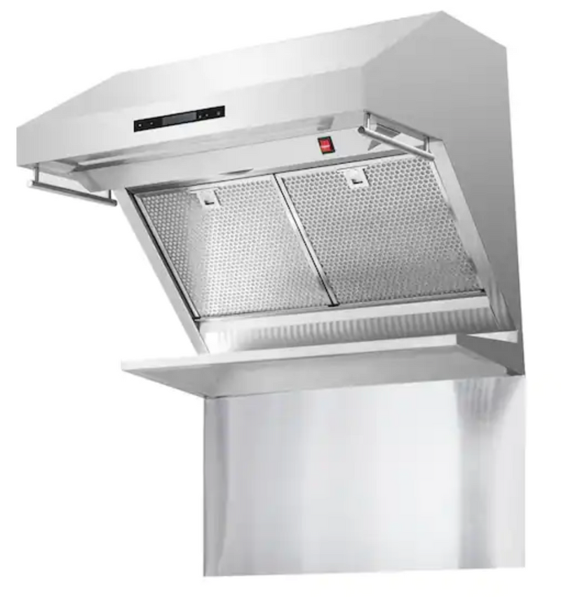 Forno Savona 30 in. Wall Mount Range Hood with Red Light Warmer/Shelf/Back Splash Hybrid Filters in Stainless Steel
