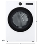 LG - 7.4 Cu. Ft. Smart Electric Dryer with Steam and Sensor Dry - White