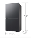 Samsung Bespoke Counter Depth 4-Door Flex™ Refrigerator (23 cu. ft.) in Matte Black Steel