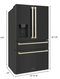 ZLINE Autograph Edition 36-Inch 22.5 cu. ft Freestanding French Door Refrigerator with Ice Maker in Black Stainless Steel with Gold Trim