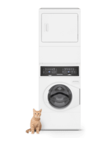 Speed Queen SF7 Stacked White Washer – Electric Dryer with Pet Plus | Sanitize | Fast Cycle Times | 5-Year Warranty