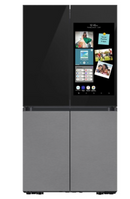 Samsung Bespoke 4-Door Flex™ Refrigerator with Family Hub™ + in Charcoal Glass Top and Stainless Steel Bottom Panels