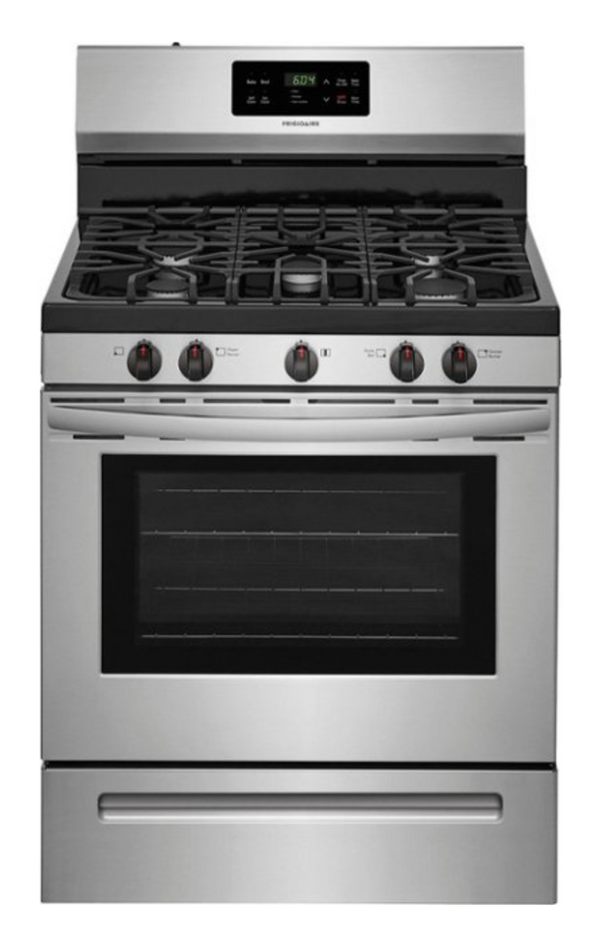 Frigidare 30 in. 5 Burner Freestanding Gas Range in Stainless Steel with Self-Cleaning Oven