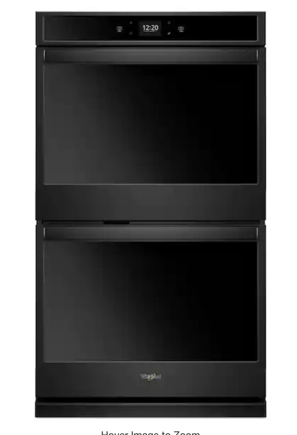 Whirpool 30 in. Smart Double Electric Wall Oven with Touchscreen in Black