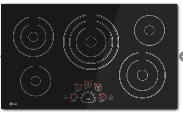 LG 36-in 5 Elements Smooth Surface (Radiant) Black Electric Cooktop
