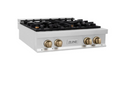 ZLINE Autograph Edition 30" Porcelain Rangetop with 4 Gas Burners in Stainless Steel with Accents (RTZ-30)