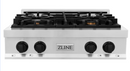 ZLINE Autograph Edition 30" Porcelain Rangetop with 4 Gas Burners in Stainless Steel with Accents (RTZ-30)