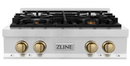 ZLINE Autograph Edition 30" Porcelain Rangetop with 4 Gas Burners in Stainless Steel with Accents (RTZ-30)