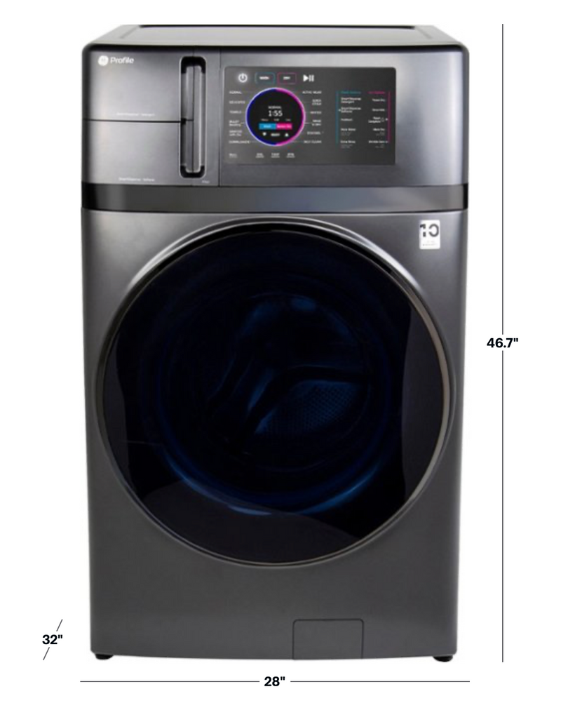 GE Profile - UltraFast 4.8 cu ft Large Capacity All-in-One Washer/Dryer Combo with Ventless Heat Pump Technology - Carbon Graphite