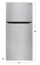 LG - 23.8 Cu Ft Top Mount Refrigerator with Internal Water Dispenser - Stainless Steel