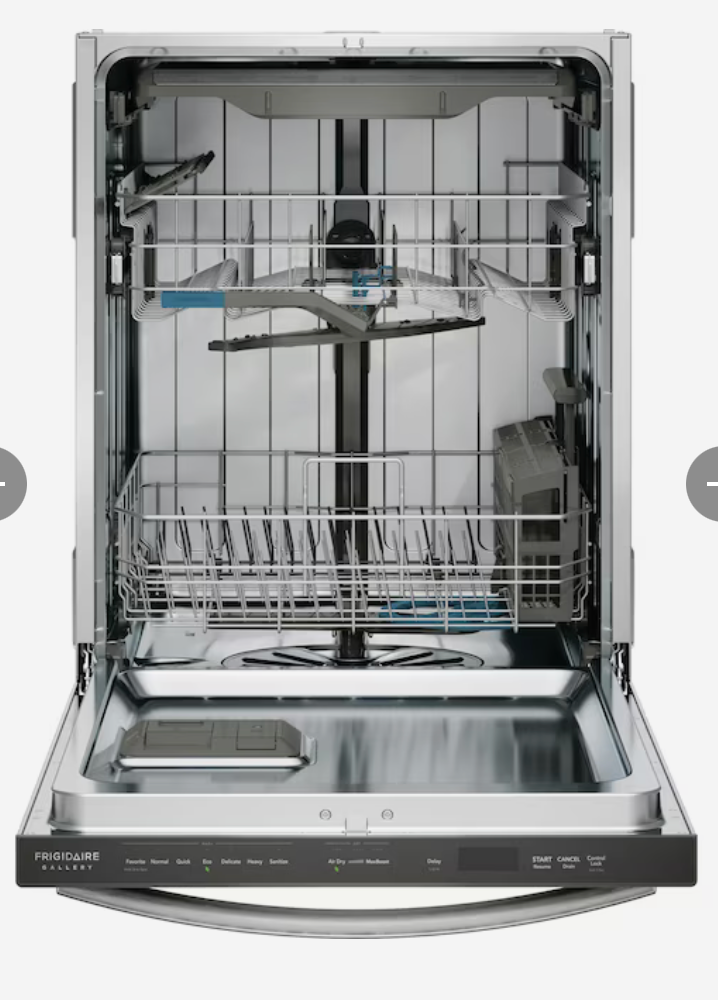 Frigidaire Gallery Stainless Steel Tub Top Control 24-in Built-In Dishwasher With Third Rack (Fingerprint Resistant Stainless Steel) ENERGY STAR, 47-dBA