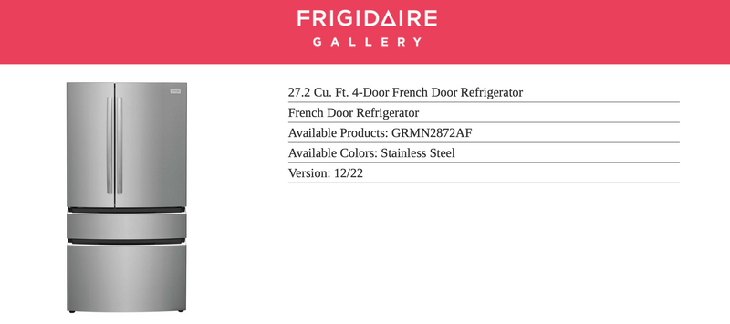 Frigidaire Gallery 27.2-cu ft 4-Door French Door Refrigerator with Ice Maker (Fingerprint Resistant Stainless Steel) ENERGY STAR