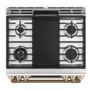 Café™ 30" Smart Slide-In, Front-Control, Gas Double-Oven Range with Convection