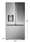 LG - 25.5 Cu. Ft. French Door Counter-Depth Smart Refrigerator with Mirror InstaView - Stainless Steel