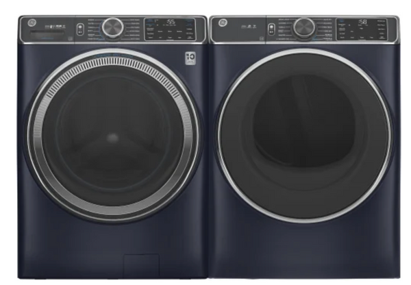 GE  GEWADRERS8501 Side-by-Side Washer & Dryer Set with Front Load Washer and Electric Dryer in Sapphire Blue