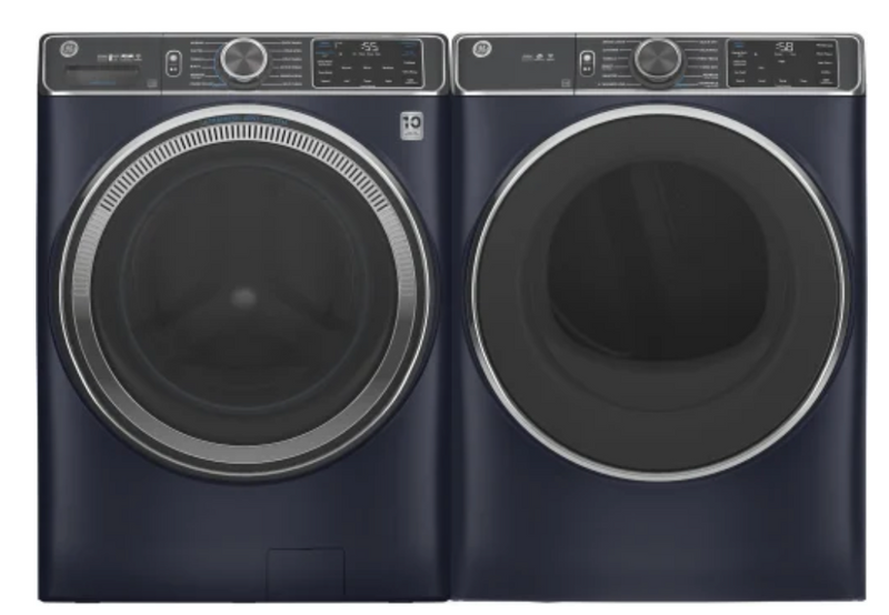 GE  GEWADRERS8501 Side-by-Side Washer & Dryer Set with Front Load Washer and Electric Dryer in Sapphire Blue