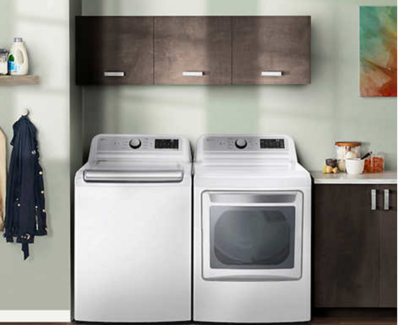 LG 5.5 cu. ft. Top Load Washer with TurboWash3D and 7.3 cu. ft. GAS Dryer with EasyLoad Door