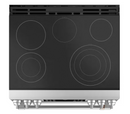 Cafe 30 in. 6.7 cu. ft. Smart Slide-In Electric Range in Matte Stainless Steel with True Convection, Air Fry