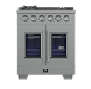 Forno Capriasca 30-Inch Freestanding French Door Gas Range, 4 Burners, Convection Oven, Energy Efficient FFSGS6460-30