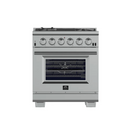 Forno Capriasca 30-Inch Freestanding Gas Range, 4 Burners, True Convection Oven FFSGS6260-30