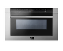 Forno Capoliveri 24-Inch Microwave Drawer, Stainless Steel, 1.2 cu.ft, 1000 Watts, Built-In, Touch Control LCD Display, Auto-Touch Open/Close, 11 Power Levels, Sensor Cooking FMWDR3000-24