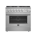 Forno Marco 36-Inch Gas Range Stainless Steel, 6 Burners 67,000 BTU, 5.36 cu.ft. Convection Oven FFSGS6277-36