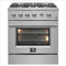 Forno Marco 30-inch Gas Range Stainless Steel, 4 Burners 37,000 BTU, 4.32 cu.ft. Convection Oven. FFSGS6277-30