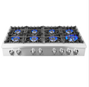 Forno Cossato Alta Qualita 48-Inch Pro-Style Gas Rangetop, Stainless Steel, 6 Sealed Burners, 83,000 BTU Total Output, Continuous Cast Iron Grates FCTGS5737-48