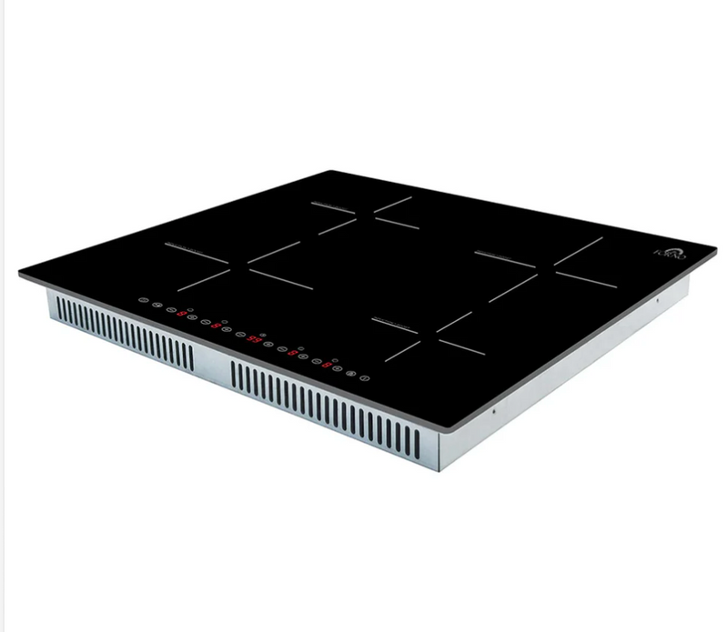 Forno Parco 24-Inch Induction Cooktop, 4 Zones, 7,200W Total Power, Touch Control, 9 Power Levels, Booster Function