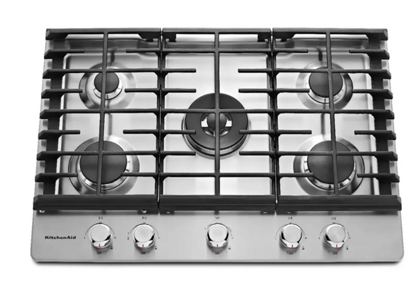 KitchenAid - 30" Built-In Gas Cooktop - Stainless steel Model: KCGS550ESS