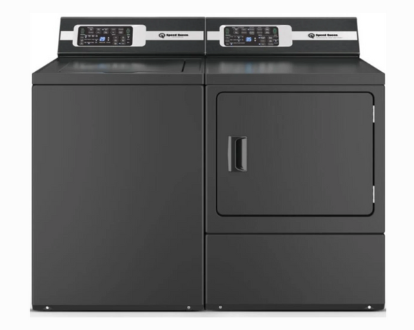 Speed Queen  SPWADREBN7003 Side-by-Side Washer & Dryer Set with Top Load Washer and Electric Dryer in Black