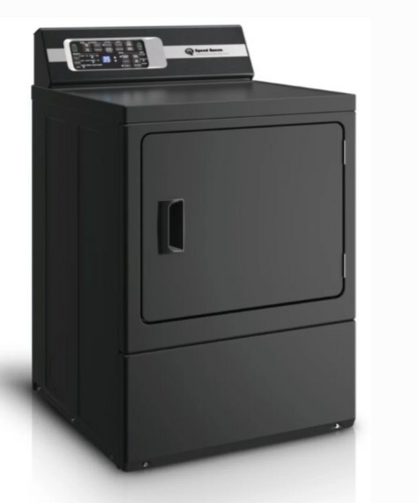 Speed Queen  DR7004BE 27 Inch Electric Dryer with 7 Cu. Ft. Capacity, Pet Plus, Steam Refresh, Steam Boost, Anti- Static, Steam- Sanitize, Over-Dry Protection Technology, Extended Tumble, Reversible Door and Energy Star Certified: Matte Black
