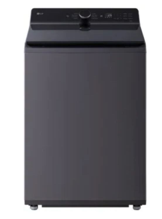 LG  WT8405CB 27 Inch Top Load Washer with 5.3 cu ft Capacity, EasyUnload™, AI Fabric Sensor / Smart Pairing™, 4-Way® Agitator, SlamProof™ Glass Lid, ThinQ® Smart Technology, TurboWash3D™ Technology, 6Motion™ Technology and Energy Star Certified