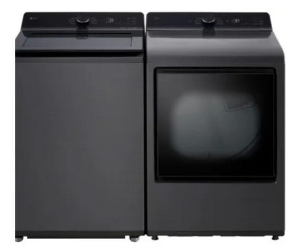 LG  LGWADRECL8200 Side-by-Side Top Load Washer and Electric Dryer Set in Black