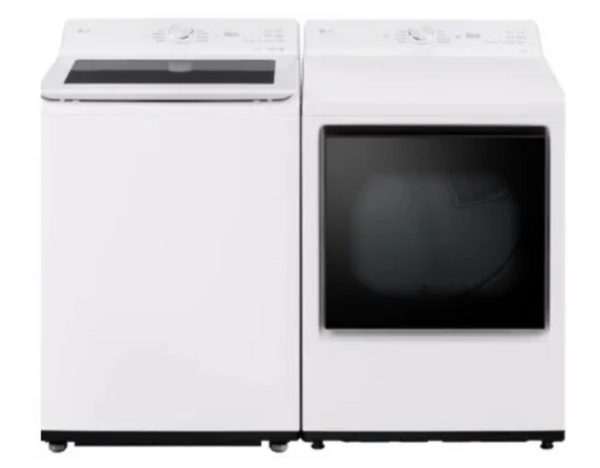 LG  LGWADRECW8200 Side-by-Side Top Load Washer and Electric Dryer Set in White