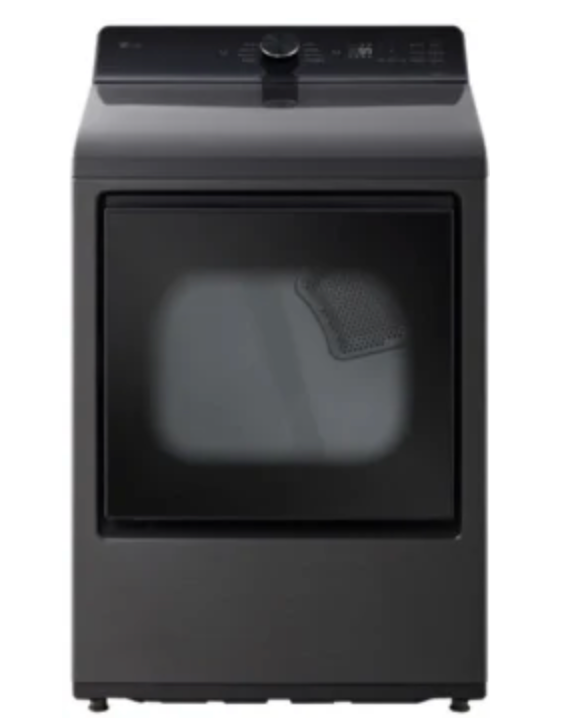 LG  DLE8200L 27 Inch Rear Control Electric Dryer with 7.3 cu ft Ultra Large Capacity, AI Sensor Dry™, Quiet Operation, Wrinkle Care, Electronic Controls, ThinQ UP™, FlowSense® Duct Clogging and Lint Filter Indicator