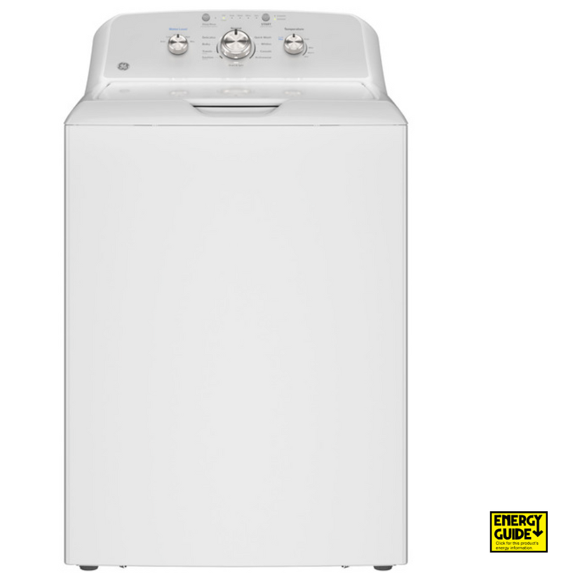 GE® 4.3 cu. ft. Capacity Washer with Stainless Steel Basket,Cold Plus and Water Level Control  with GE® 6.2 cu. ft. Capacity Electric Dryer with Up To 120 ft. Venting and Shallow Depth