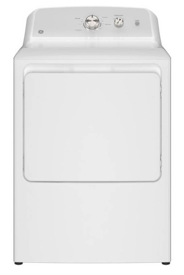GE® 6.2 cu. ft. Capacity Electric Dryer with Up To 120 ft. Venting and Shallow Depth  Model #: GTX38EASWWS
