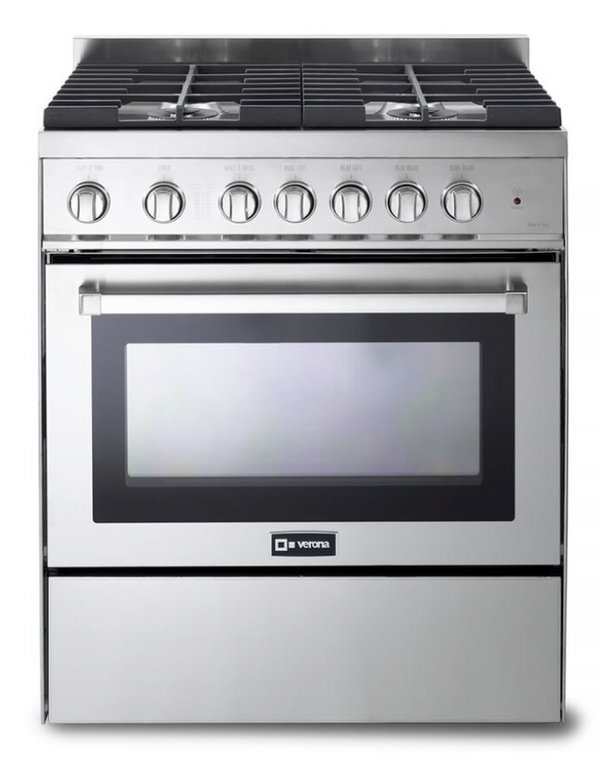 Verona  30 inch Freestanding Gas Range with 4 Sealed Burners, 3.6 cu. ft. Oven Capacity and Convection Oven