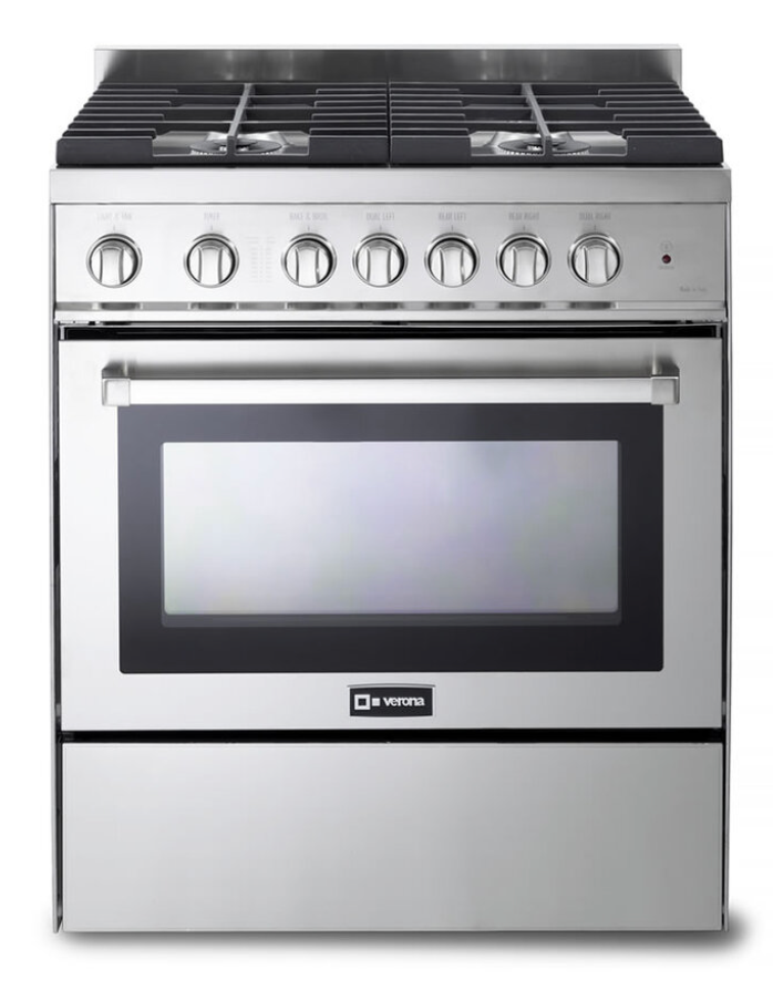 Verona  30 inch Freestanding Gas Range with 4 Sealed Burners, 3.6 cu. ft. Oven Capacity and Convection Oven