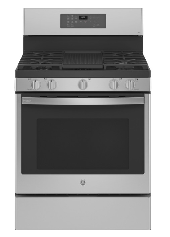 GE Profile™ Smart 30" Free-Standing Self Clean Gas Fingerprint Resistant Range with No Preheat Air Fry  Model