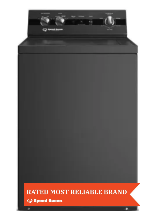 Speed Queen  TC5003BN 26 Inch Top Load Washer with 3.2 cu ft Capacity, Automatic Balancing System, Agitator, End of Cycle Signal, 6 Preset Cycles, Classic Clean, 2 1/2 HP Motor and 5 Year Warranty: Matte Black