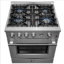 Forno Marco 30-inch Gas Range Stainless Steel, 4 Burners 37,000 BTU, 4.32 cu.ft. Convection Oven. FFSGS6277-30